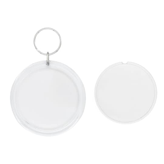 Round Clear Plastic Keychains, 16ct. by Creatologyâ„¢